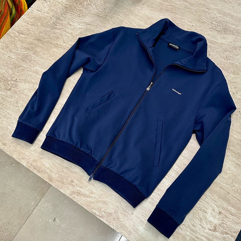 LIKE NEW! Balenciaga Navy Track jacket! Sz Small - Picture 2 of 6
